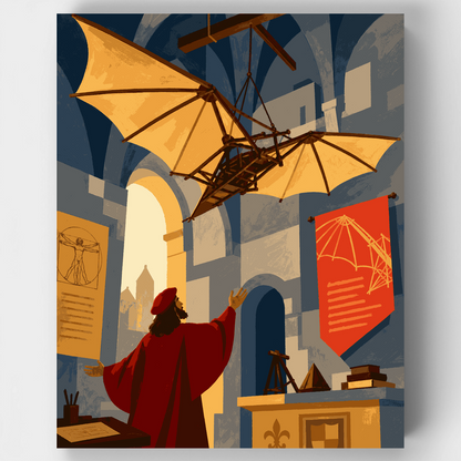 Da Vinci's Flying Machine - Paint by Numbers Kit