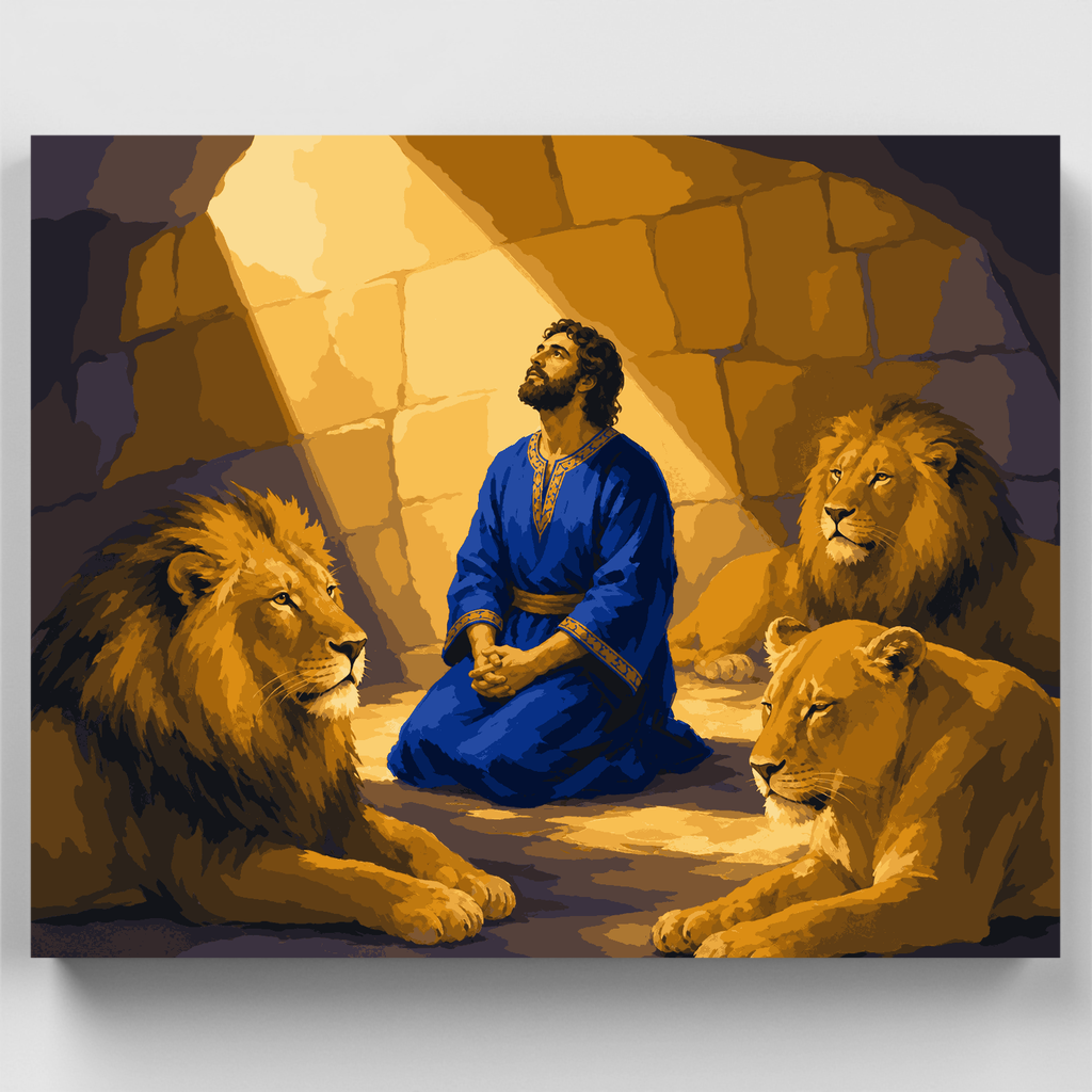 Daniel en el foso de los leones - Kit de pintura por números — Estándar