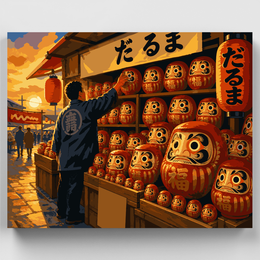 Daruma Doll Vendor - Paint by Numbers Kit