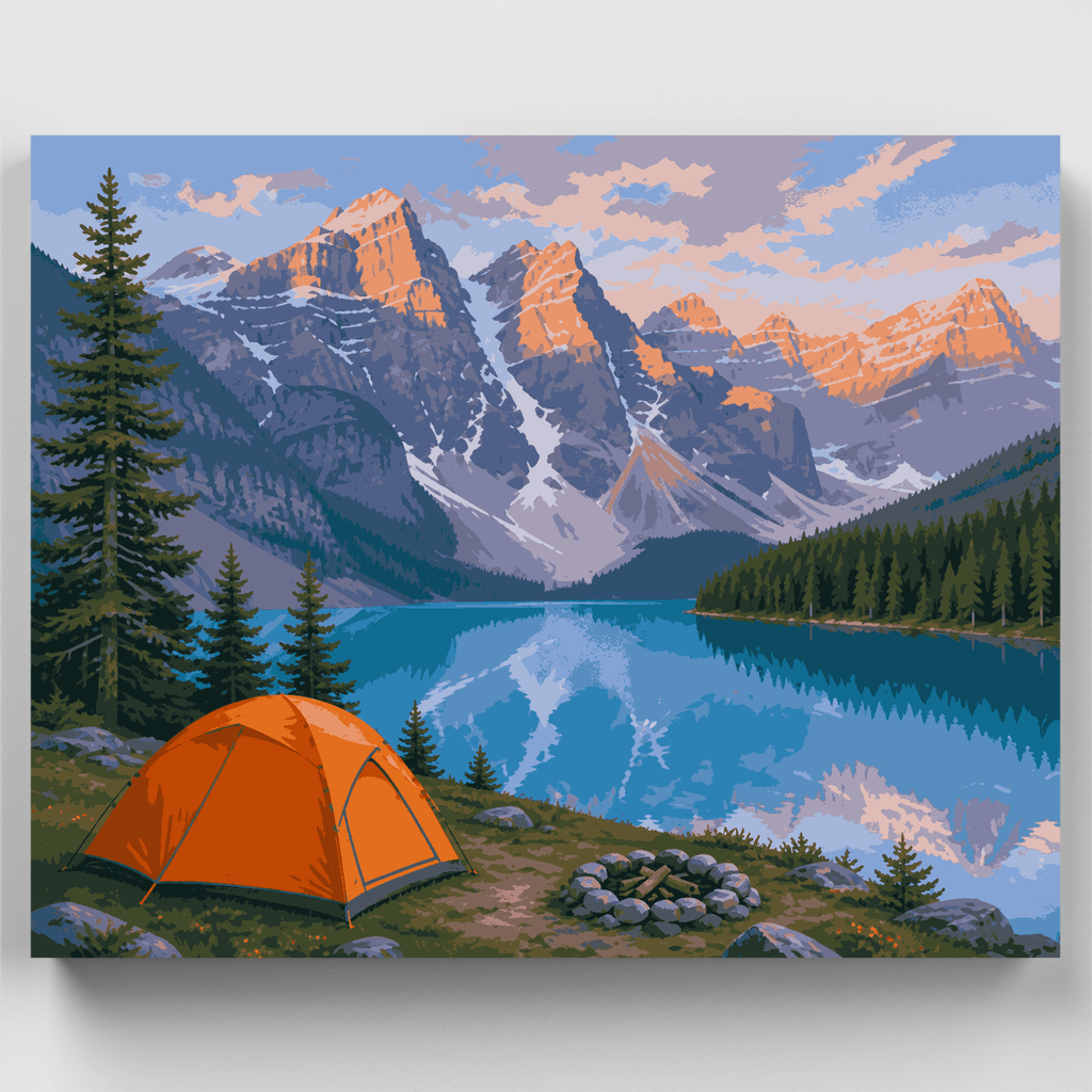 Amanecer en el lago Moraine - Kit de pintura por números — Estándar