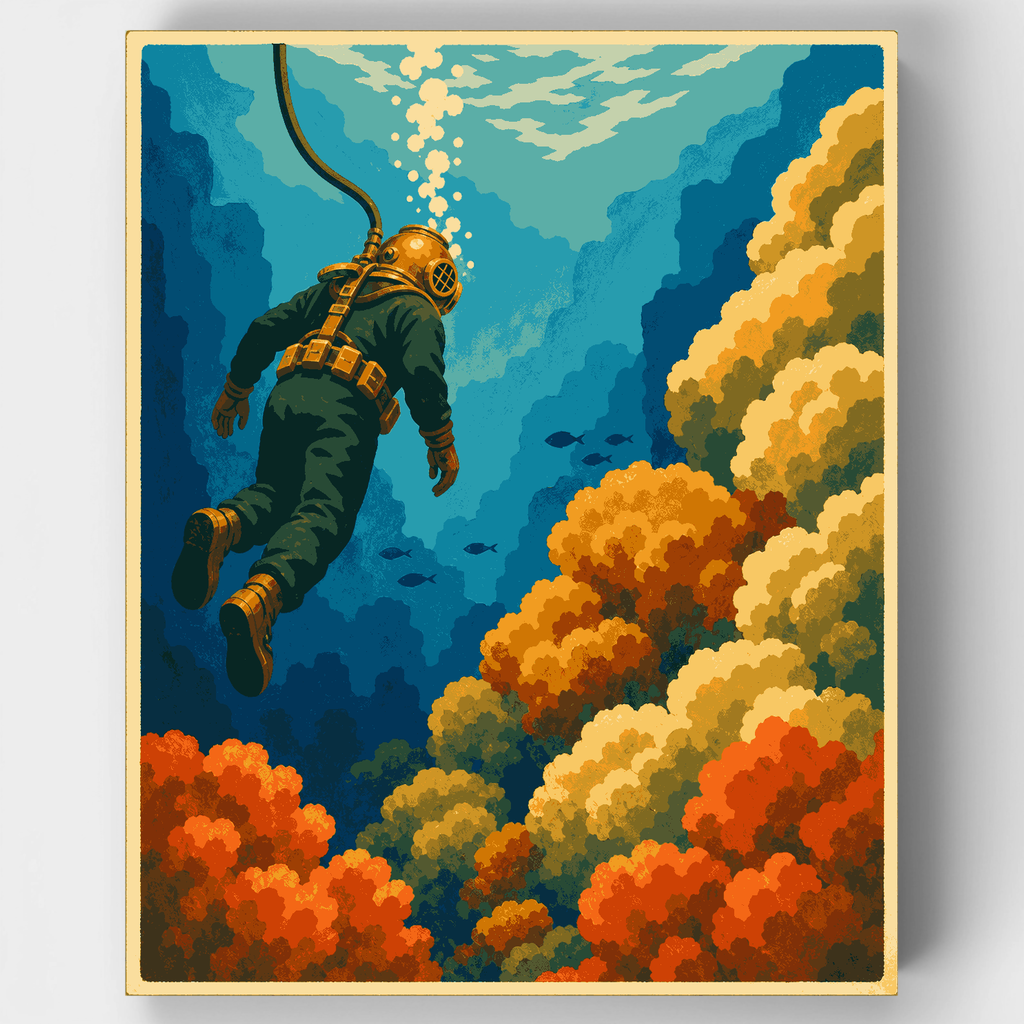 Buzo de aguas profundas - Kit de pintura por números — Estándar