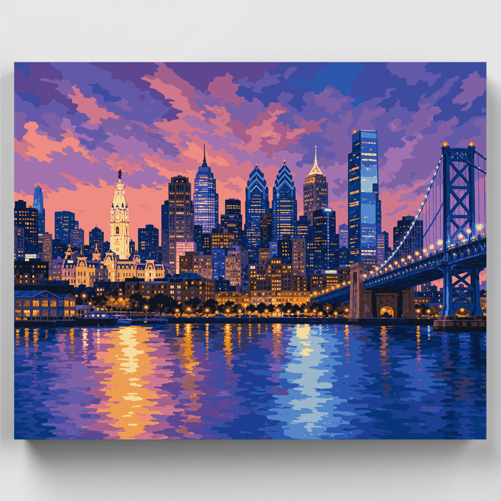 Crepúsculo en el río Delaware - Kit de pintura por números — Estándar