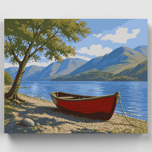 Derwentwater's Red Rowboat - Paint by Numbers Kit