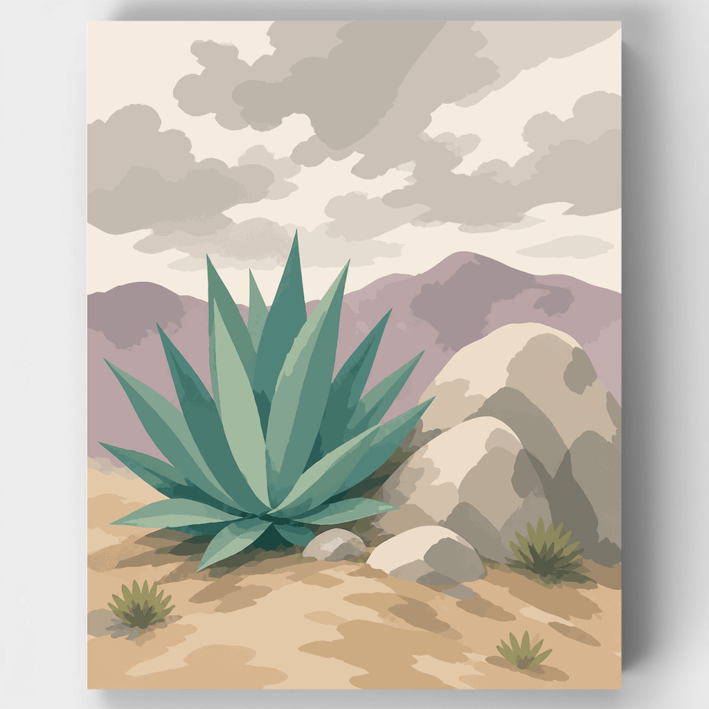 Kit de pintura por números - Desert Agave Rise — Estándar