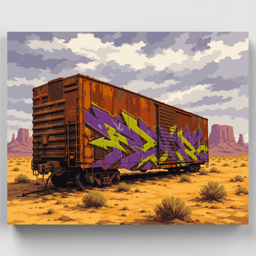 Desert Boxcar - Paint by Numbers Kit