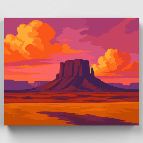 Desert Butte Sunset - Paint by Numbers Kit