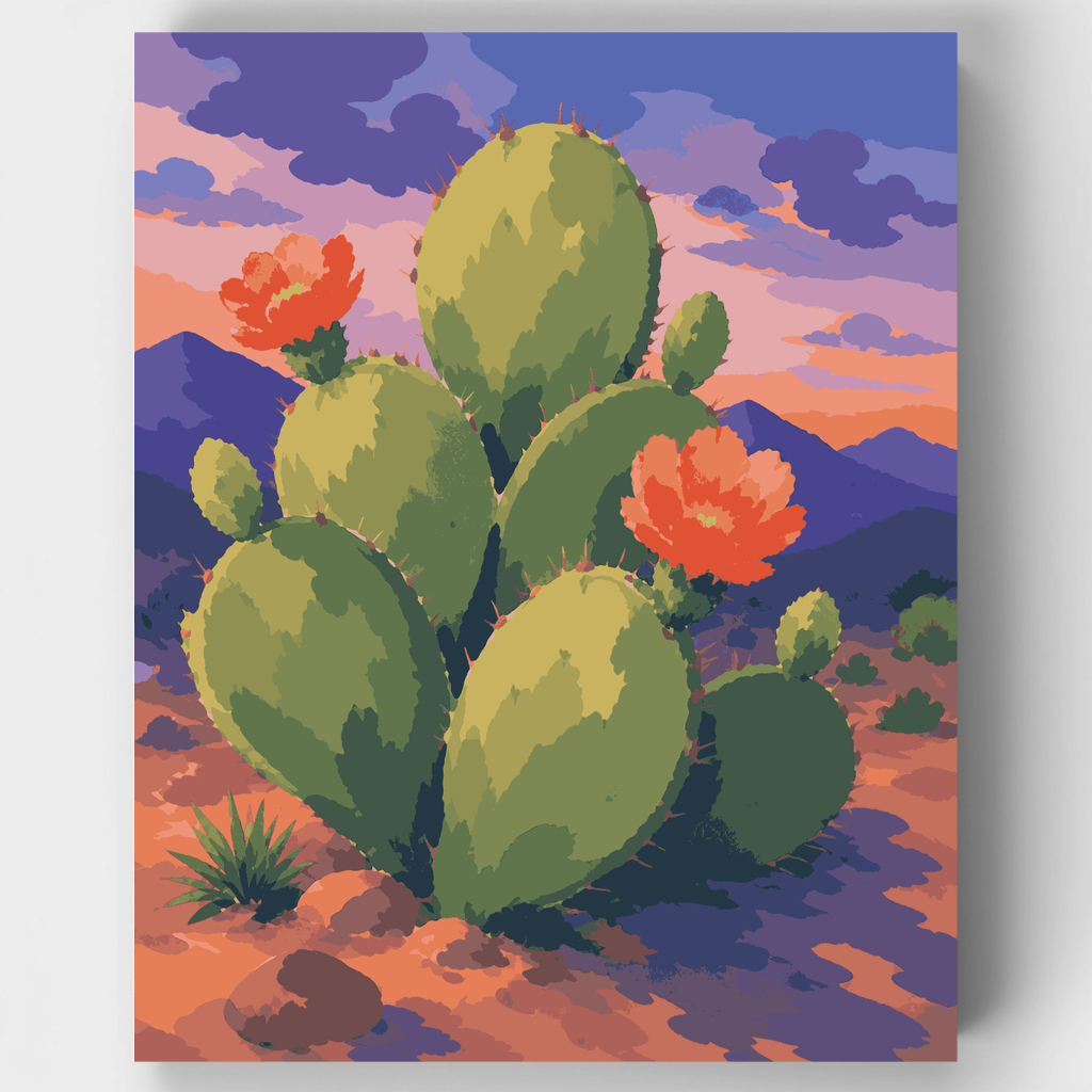 Desert Cactus Bloom - Paint by Numbers Kit