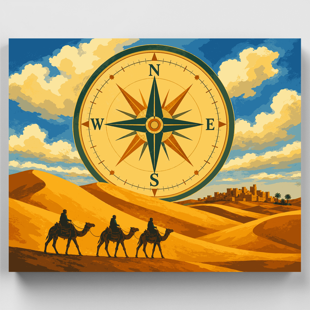 Kit de pintura por números - Caravana Brújula del Desierto — Estándar