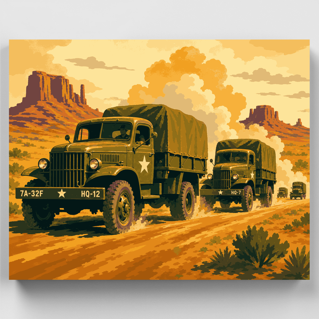 Convoy en el desierto - Kit de pintura por números — Estándar