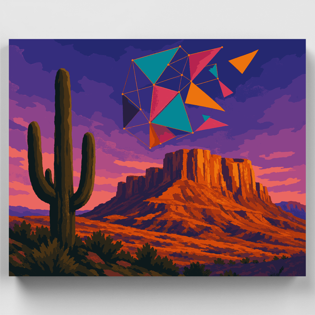 Kit de pintura por números - Geometría de mesa del desierto — Estándar