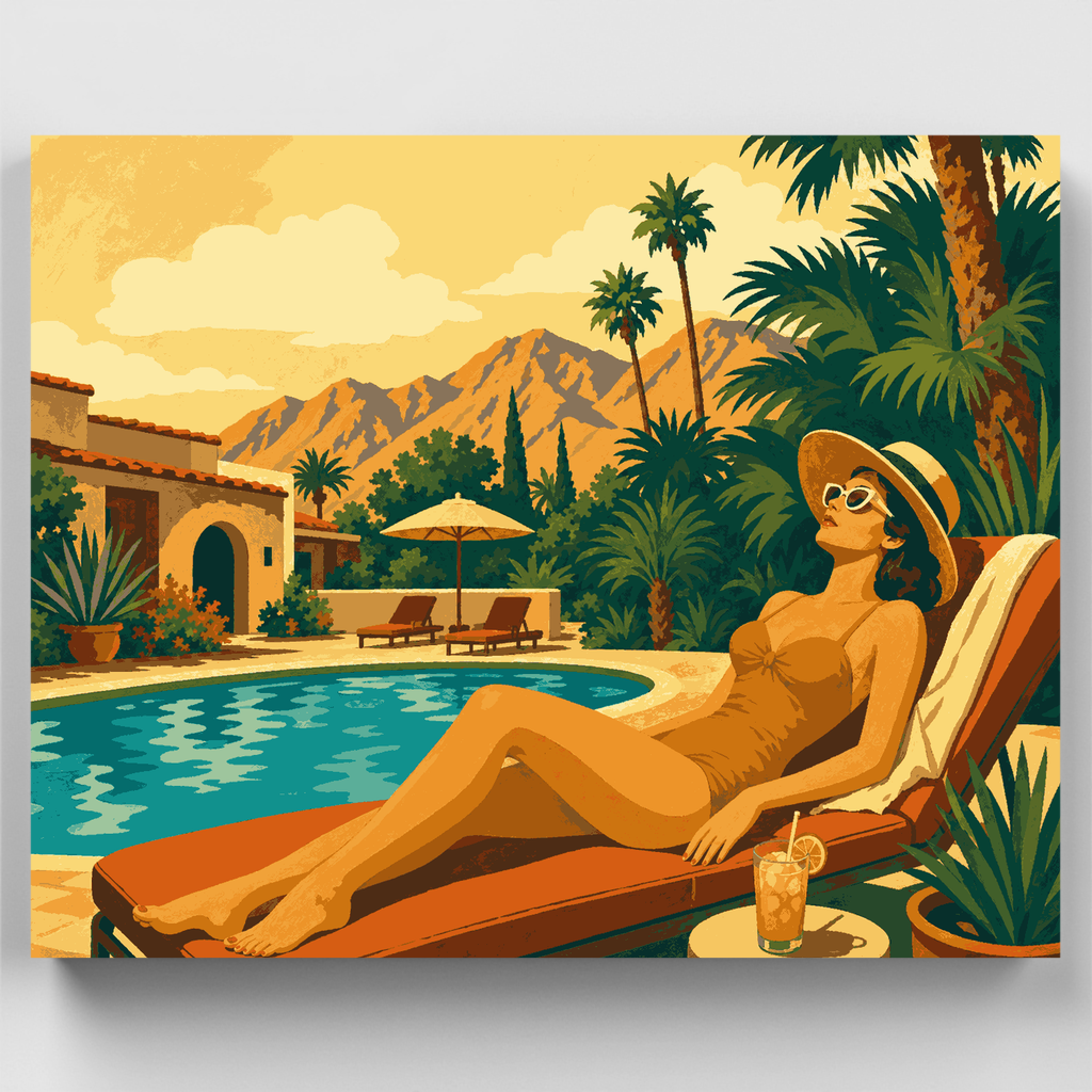 Desert Resort Sunbather - Paint by Numbers Kit