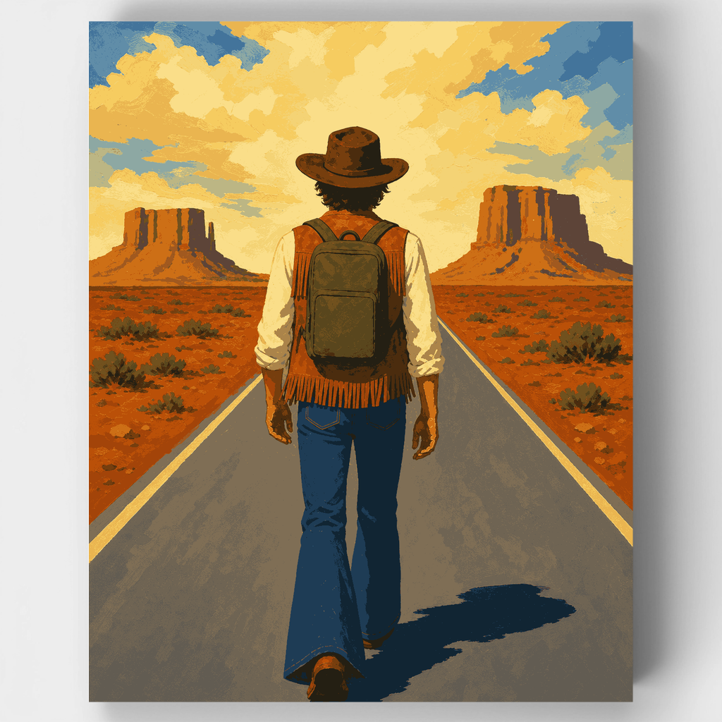 Caminante en el camino del desierto - Kit de pintura por números — Estándar