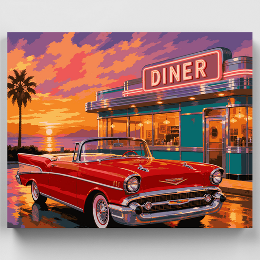 Diner at Sunset - Paint by Numbers Kit