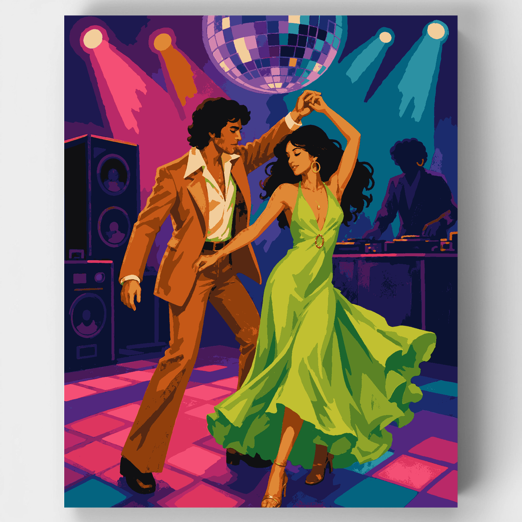 Bailarines de bola de discoteca - Kit de pintura por números — Estándar