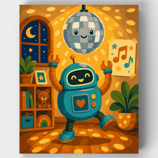 Disco Ball Robot - Paint by Numbers Kit