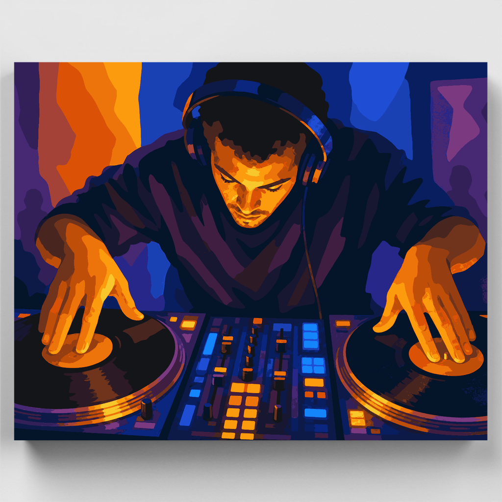 Kit de pintura por números - DJ pinchando vinilo — Estándar