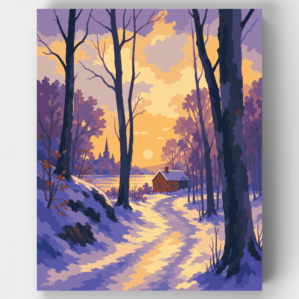Sendero nevado en Djurgården - Kit de pintura por números — Estándar