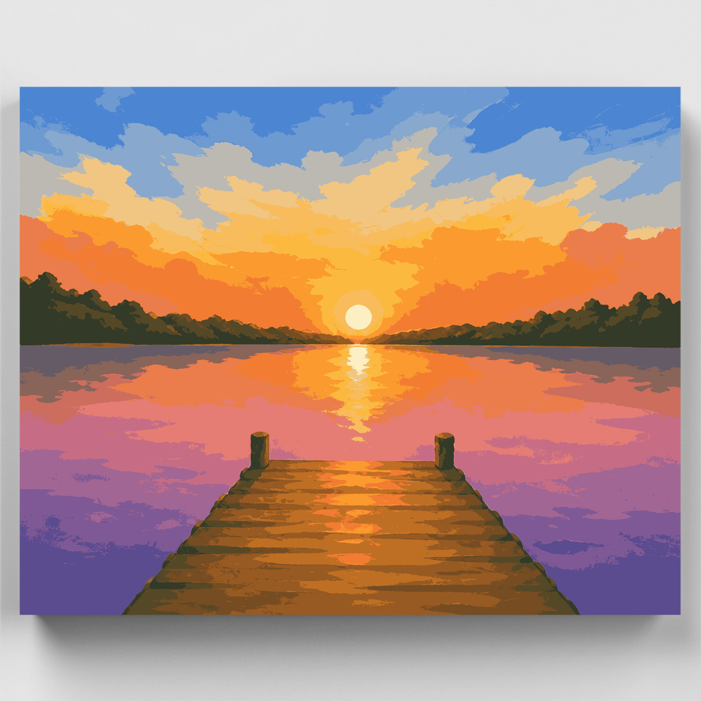 Muelle en la hora dorada - Kit de pintura por números — Estándar
