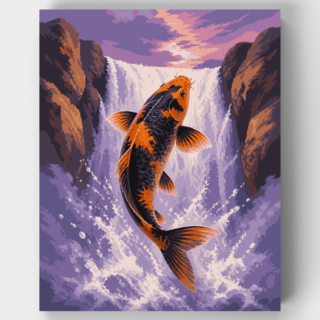 Kit de pintura por números - Dragon Gate Koi — Estándar