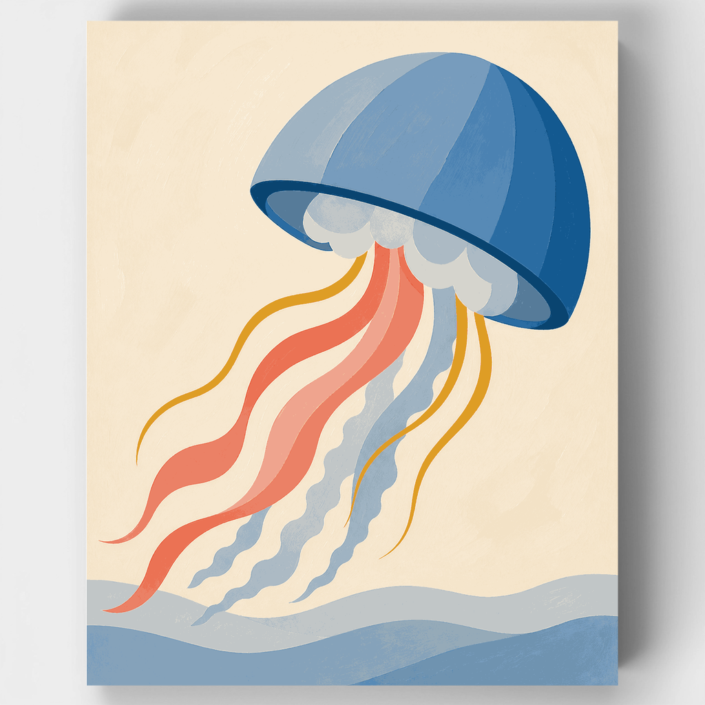 Kit de pintura por números - Medusa de coral a la deriva — Estándar