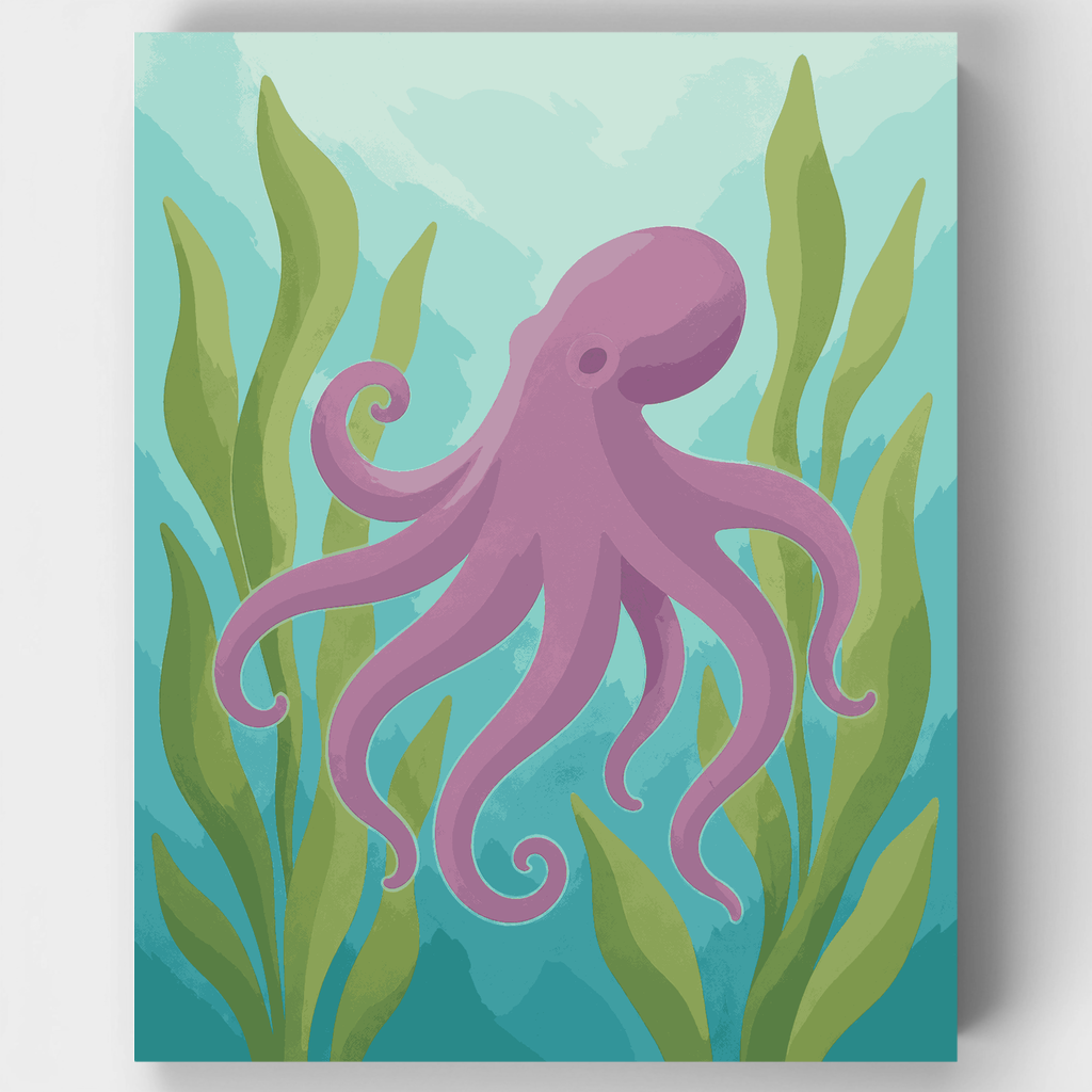 Drifting Mauve Octopus - Paint by Numbers Kit
