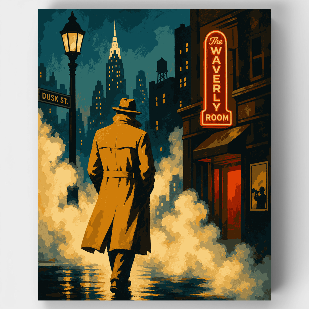 Detective de la Calle al Atardecer - Kit de Pintura por Números — Estándar