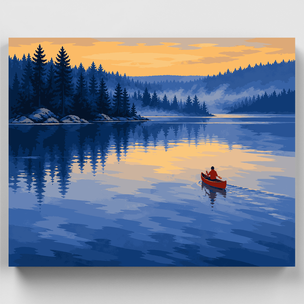 Kit de pintura por números - Canoa en Eagle Lake — Estándar