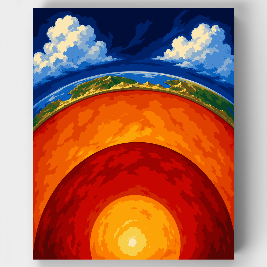 Núcleo interno de la Tierra - Kit de pintura por números — Estándar