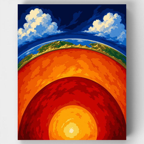 Earth's Inner Core - Paint by Numbers Kit