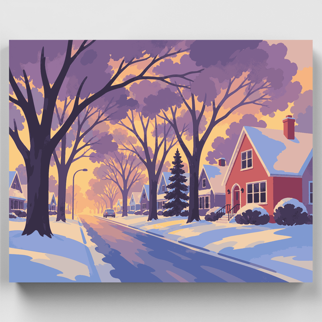 Set de pintura por números - Olmos nevados de Edmonton — Estándar