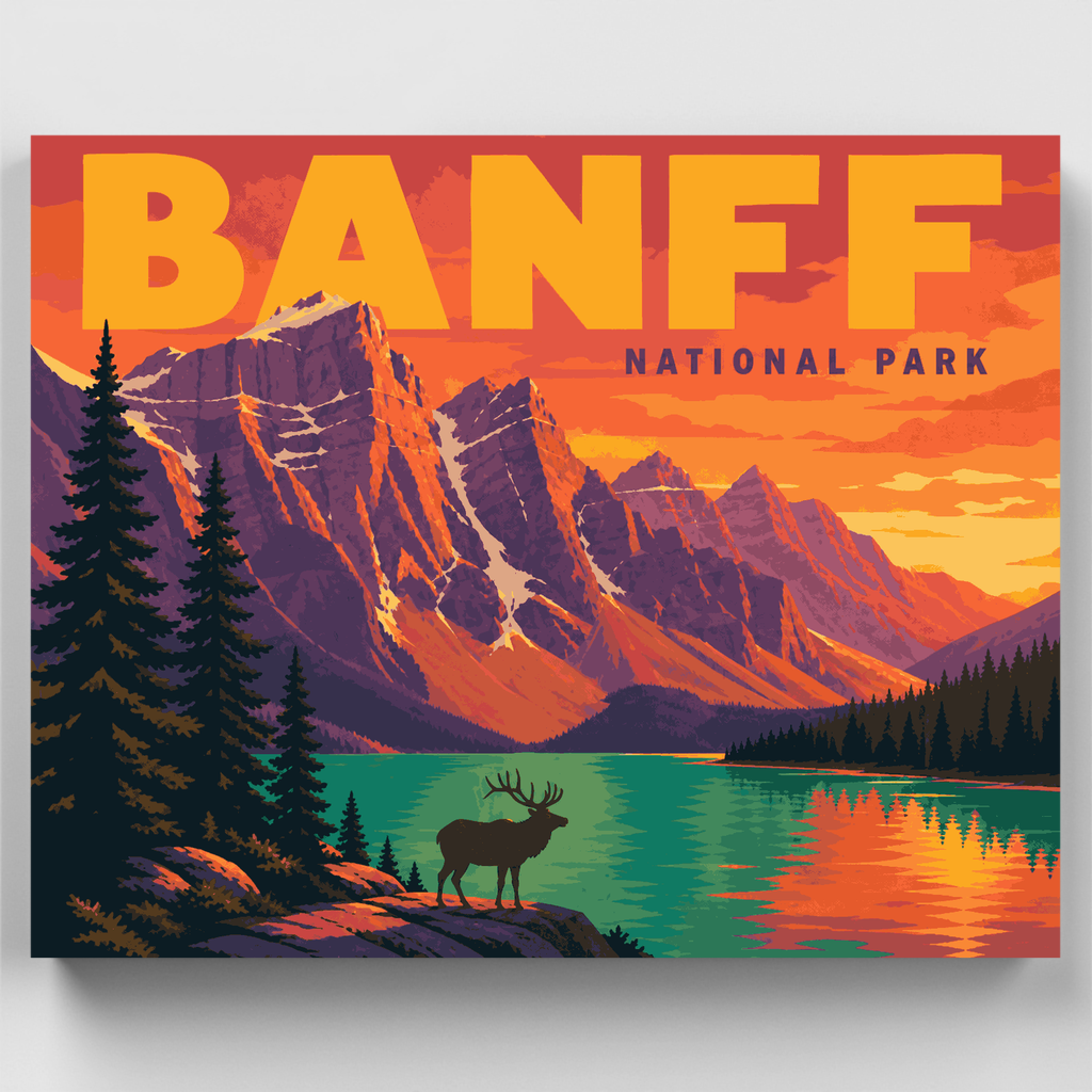 Elk at Moraine Lake - Paint by Numbers Kit