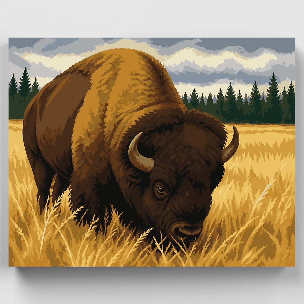 Bisonte de Elk Island - Kit de pintura por números — Estándar