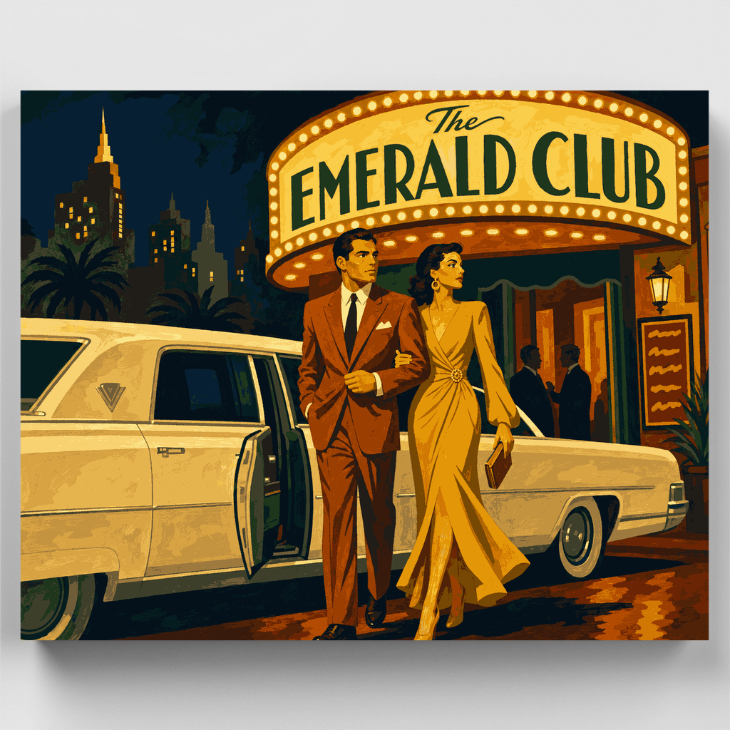Vida nocturna en el Emerald Club - Kit de pintura por números — Estándar