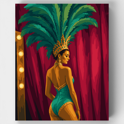 Emerald Feather Showgirl - Paint by Numbers Kit