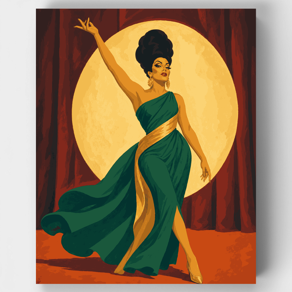 Diosa del Escenario Esmeralda - Kit de pintura por números — Estándar