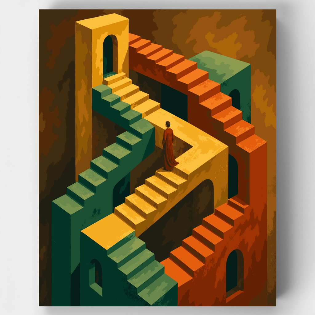 Escaleras de Escher - Kit de pintura por números — Estándar