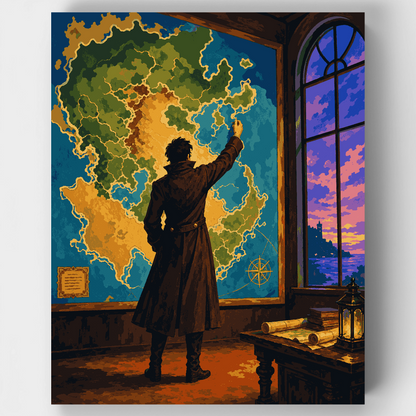 Explorer's World Map - Paint by Numbers Kit