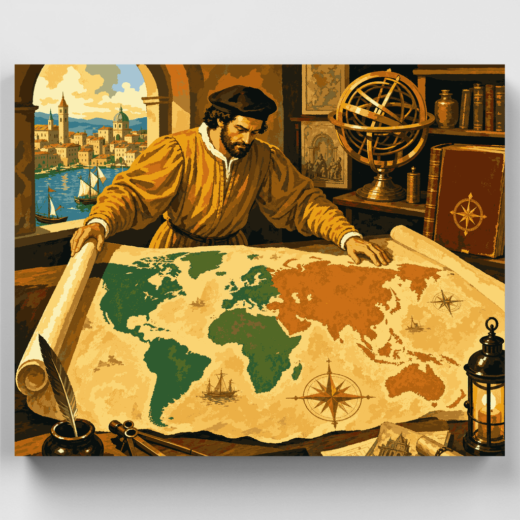 Explorer's World Map - Paint by Numbers Kit
