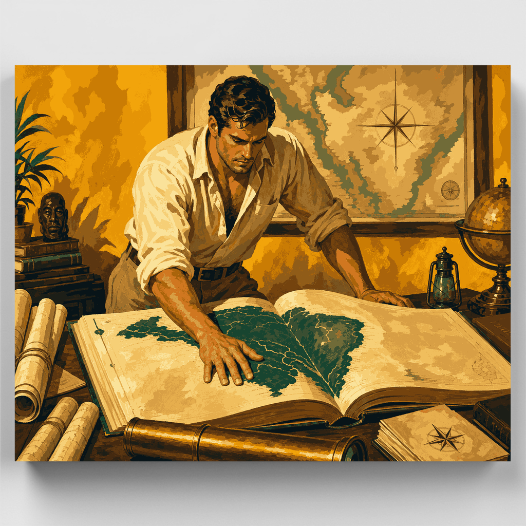 Explorer With Atlas - Paint by Numbers Kit