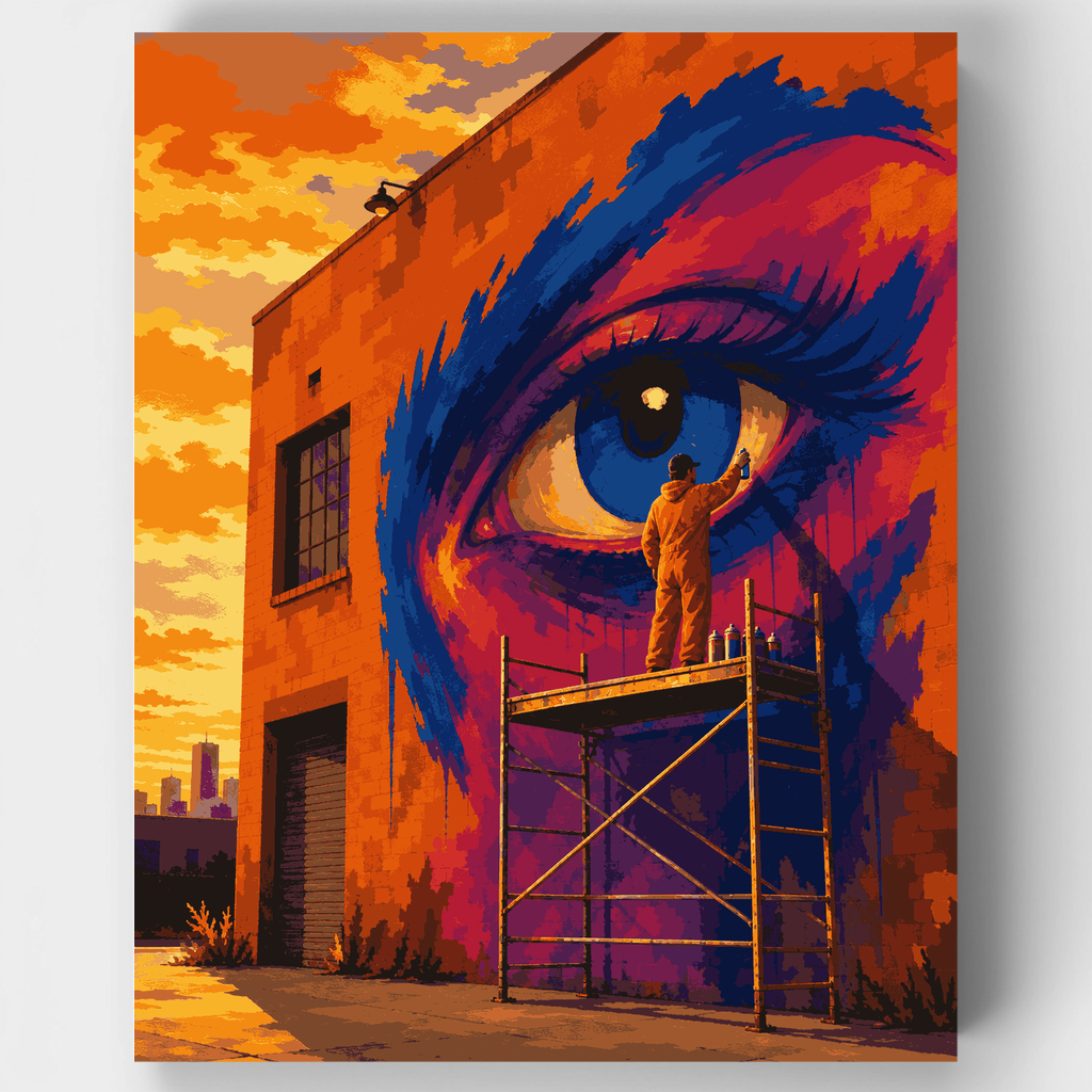 Ojo en la pared - Kit de pintura por números — Estándar
