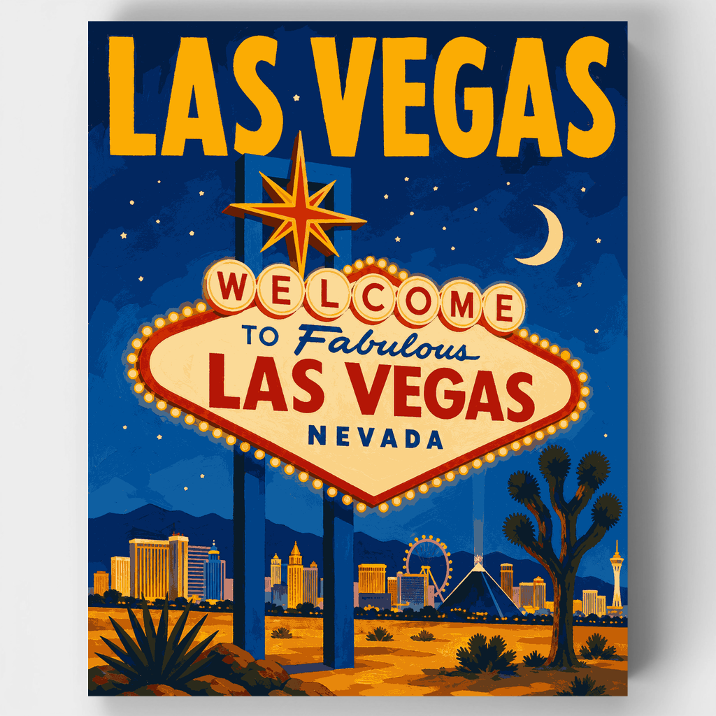 Kit de pintura por números - Letrero de Las Vegas fabuloso — Estándar