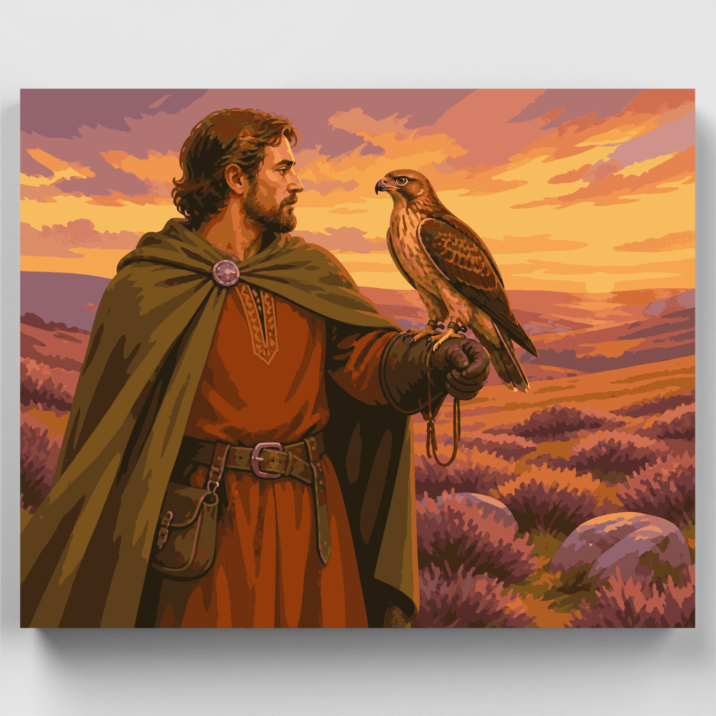 Falconer's Hawk at Dusk - Paint by Numbers Kit