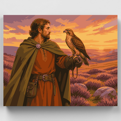 Falconer's Hawk at Dusk - Paint by Numbers Kit