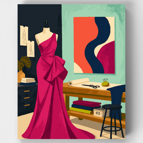 Fashion Atelier Gown - Paint by Numbers Kit