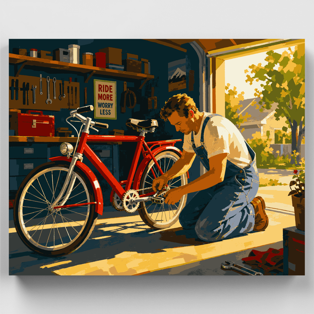 Father's Day Bike Workshop - Paint by Numbers Kit