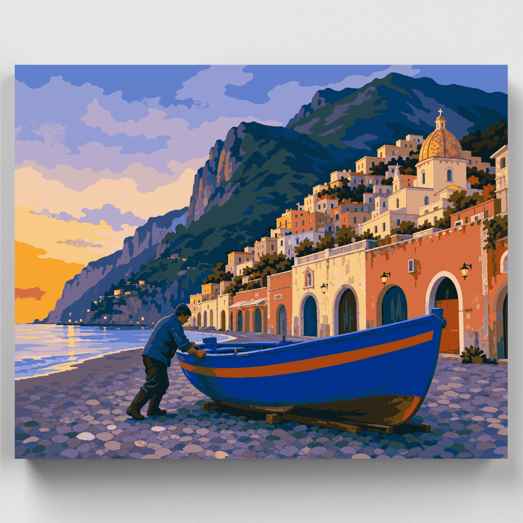 Pescador al atardecer - Kit de pintura por números — Estándar