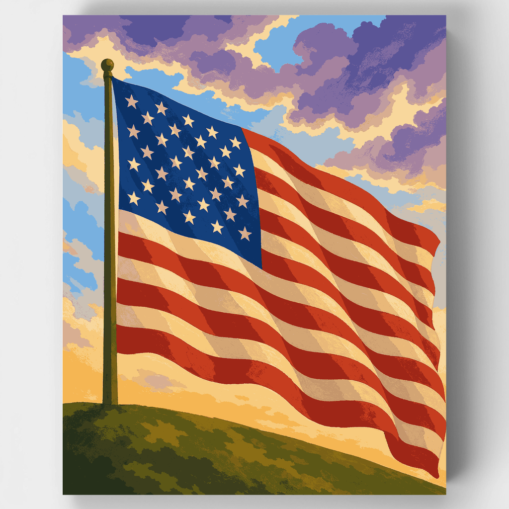 Flag on the Hill - Paint by Numbers Kit