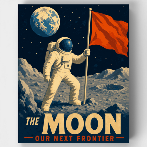 Flag on the Moon - Paint by Numbers Kit