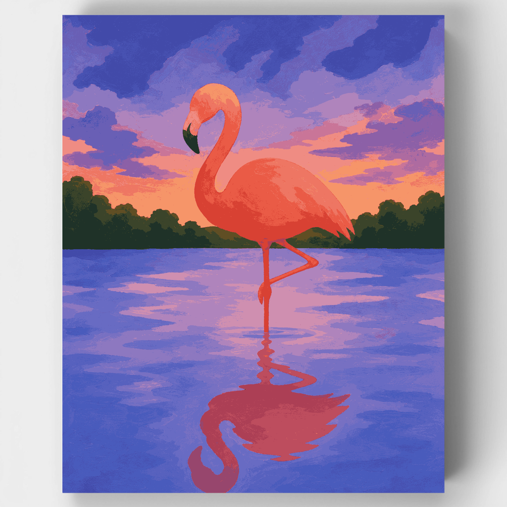 Flamenco al atardecer - Kit de pintura por números — Estándar