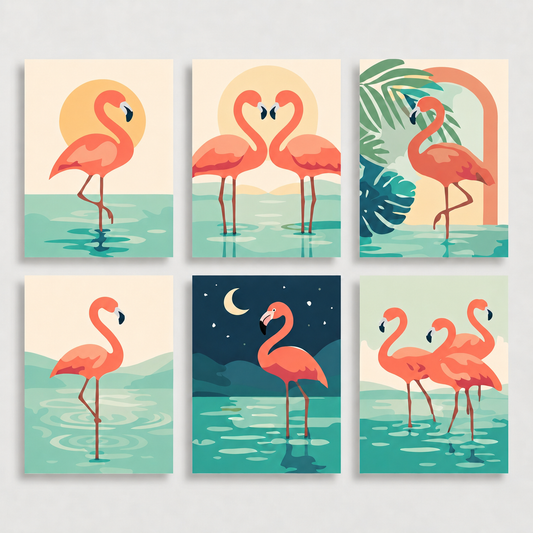 Flamingos - Mini Paint by Numbers Set